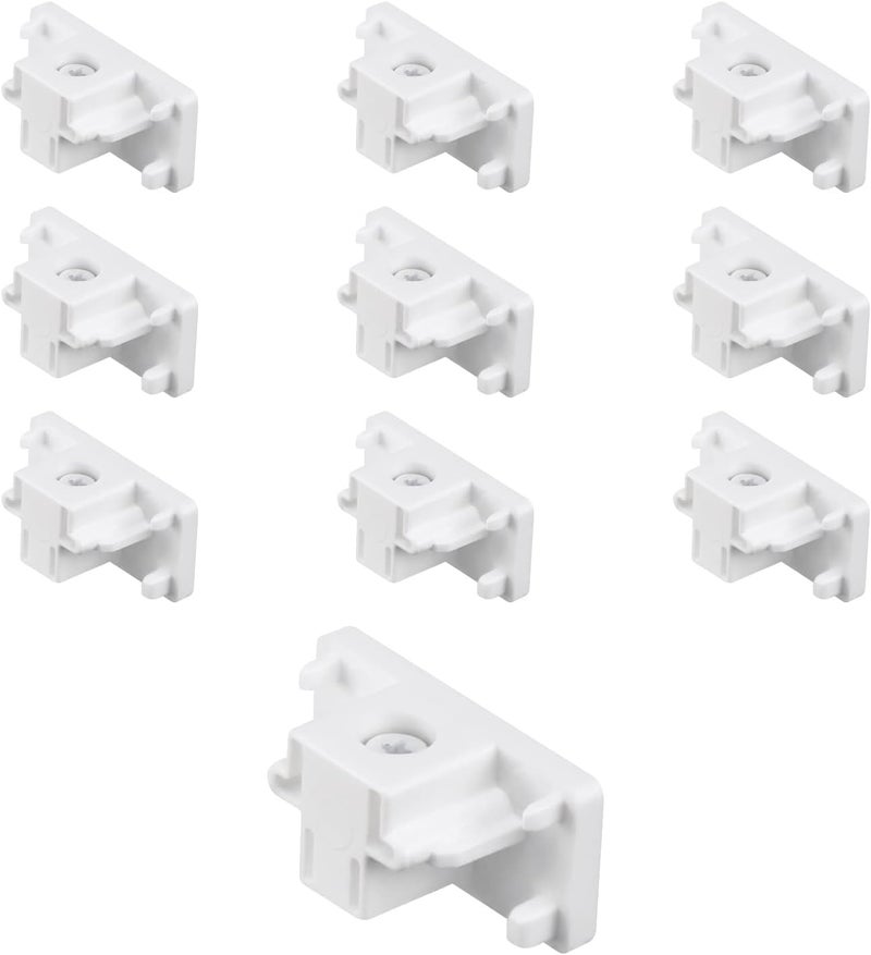 LEONLITE 10-Pack H Track End Cap, H Type Single Circuit 3-Wire Track Lighting End Stop, UL Listed, Flame Retardant Material, for H Track System, White - Image 1